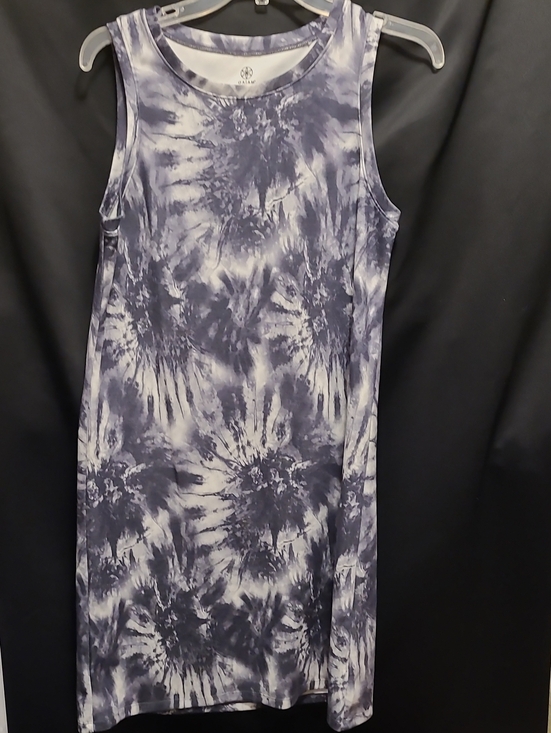 GAIAM Dresses & Skirts - GAIAM Sleeveless Tie-Dye Midi Dress - Gray, White SZ MED